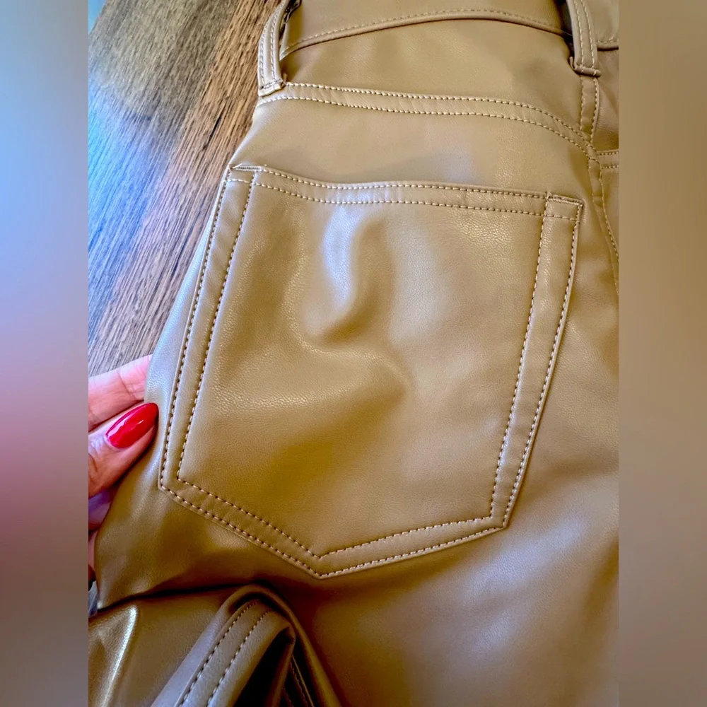 Abercrombie & Fitch Tan Faux Leather Pants - Picture 10 of 10